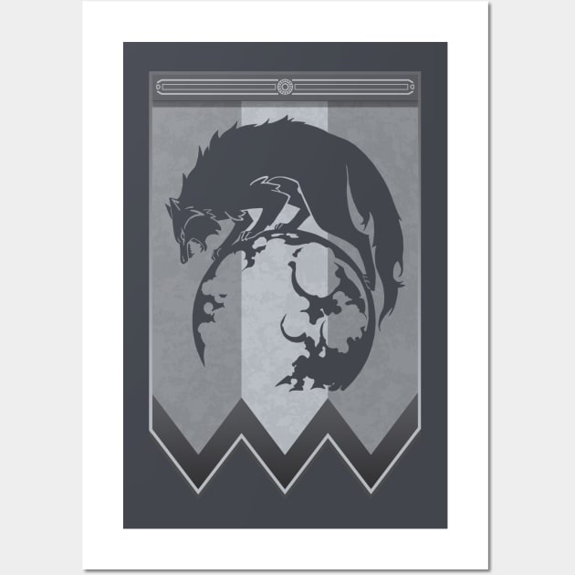 Fire Emblem 3 Houses: Ashen Wolves Banner (Grey) Wall Art by Xitokys